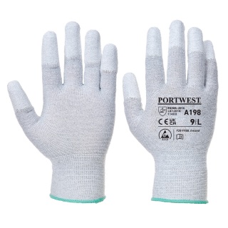 Portwest A198 ESD Antistatic PU Fingertip Gloves
