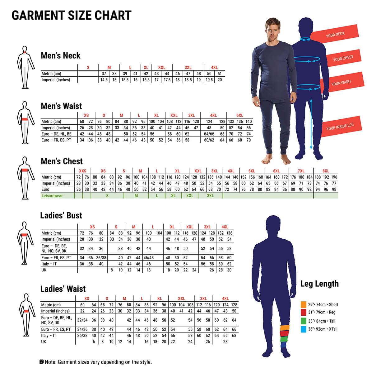 Our Trousers  Size Guide Information  TOG24
