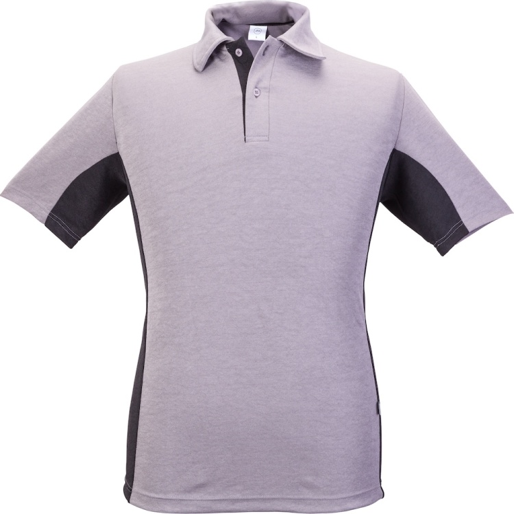 Premium Two Tone Contrast Polo Shirt  Grey/Black 230GSM