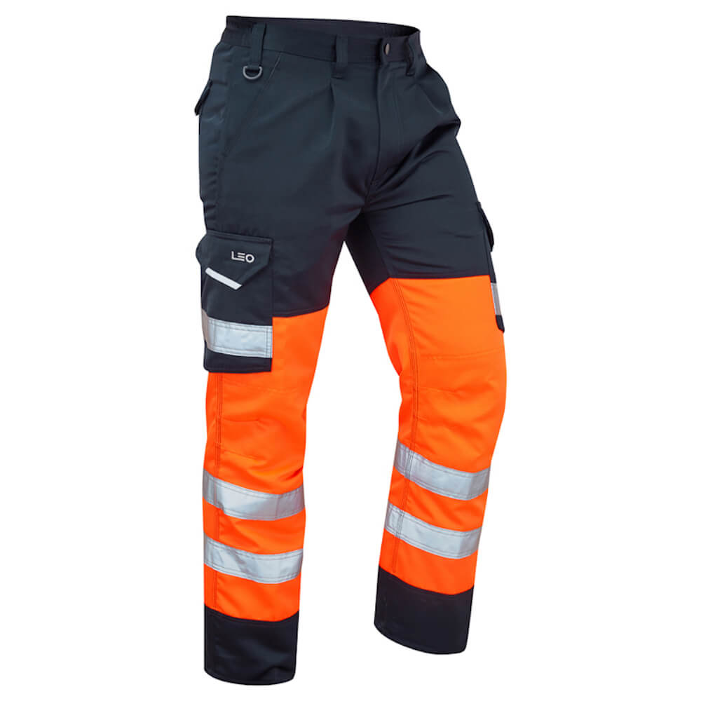 CL01OR16 Leo Workwear  Leo Workwear CL01O Orange HiVis Stain  Resistant Waterproof Hi Vis Trousers 90  98cm Waist Size  2604268  RS  Components