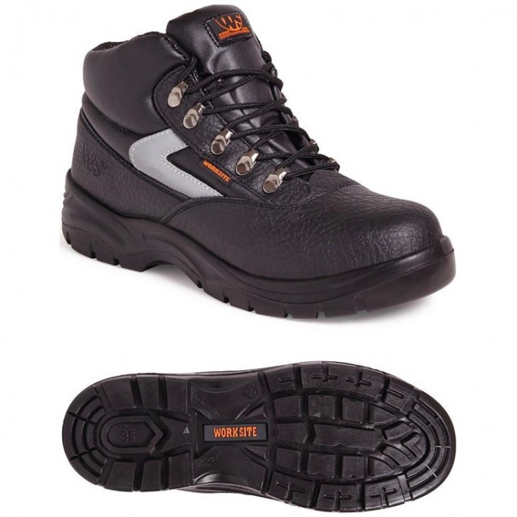 Worksite SS601SM Mid-Cut Safety S1P SRA Boot Black | BK Safetywear