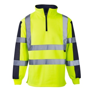 Supertouch HVRS1Y Hi Vis 2 Tone Orange Rugby Shirt