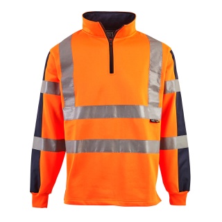 Supertouch HVRS1  Hi Vis 2 Tone Orange Rugby Shirt