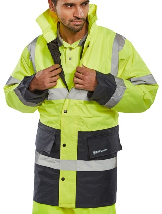 Beeswift CTJFLTTSYN  Hi-Vis Fleece Lined Traffic Jacket