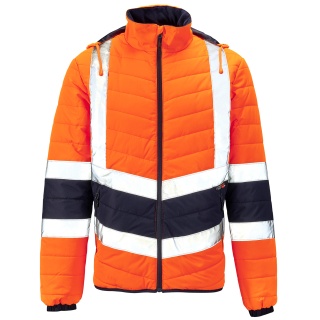 Supertouch H145 Hi Vis Orange 2 Tone Puffer Jacket