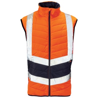 Supertouch H147 Hi Vis Orange 2 Tone Puffer Bodywarmer