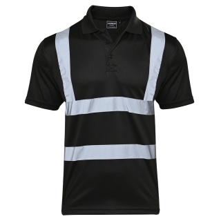 Supertouch H126  Hi Vis Black Bird Eye Polo Shirt