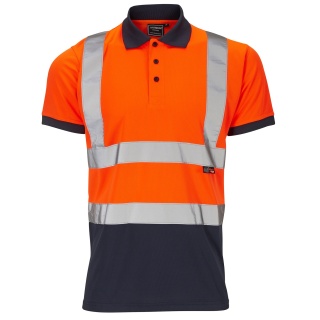 Supertouch H133  Hi-Vis 2 Tone Orange Polo Shirt