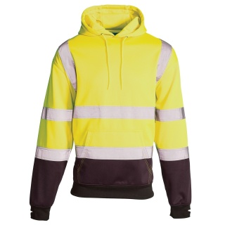 Supertouch H112Y Hi Vis 2 Tone Hooded Sweatshirt